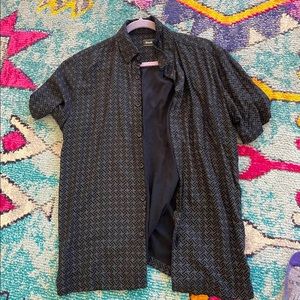 Neiman Marcus Black & Gray Button Down Party Shirt